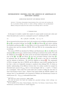 DETERMINISTIC CRITERIA FOR THE ABSENCE OF ARBITRAGE IN DIFFUSION MODELS