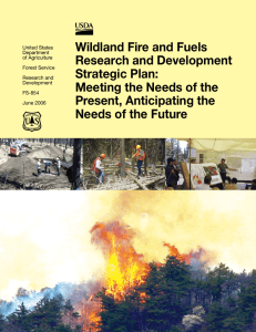 Wildland Fire and Fuels Research and Development Strategic Plan: