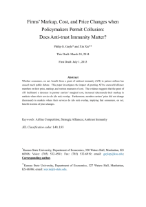 Firms’ Markup, Cost, and Price Changes when Policymakers Permit Collusion: