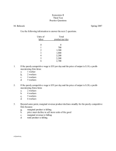 Economics II Third Test Practice Questions M. Babcock