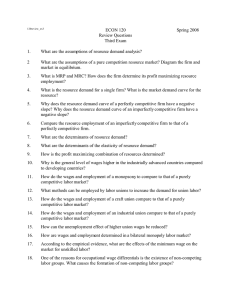 ECON 120 Spring 2008 Review Questions Third Exam