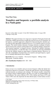 Transfers and bequests: a portfolio analysis in a Nash game Yang-Ming Chang