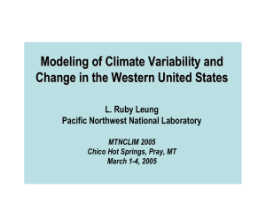 Modeling of Climate Variability and Change in the Western United States