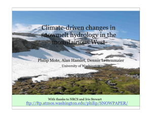 Climate-driven changes in snowmelt hydrology in the mountainous West