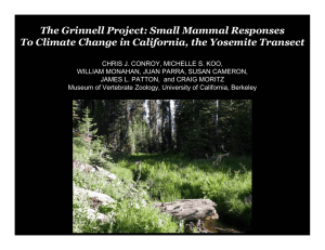 The Grinnell Project: Small Mammal Responses