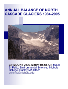 ANNUAL BALANCE OF NORTH CASCADE GLACIERS 1984-2005 CIRMOUNT 2006, Mount Hood, OR Mauri
