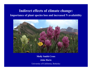 Indirect effects of climate change: Molly Smith Cross John Harte