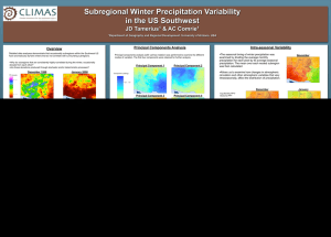 Subregional Winter Precipitation Variability in the US Southwest JD Tamerius &amp; AC Comrie