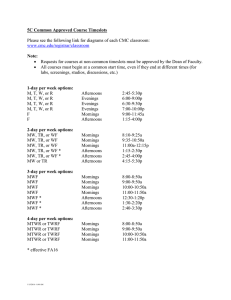 5C Common Approved Course Timeslots Note: