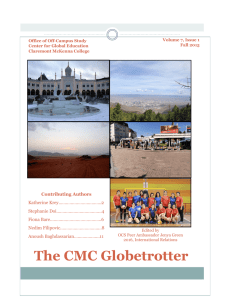 Volume 7, Issue 1 Office of Off-Campus Study Fall 2015