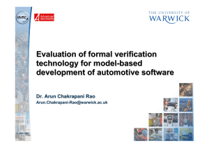 Evaluation of formal verification technology for model - based