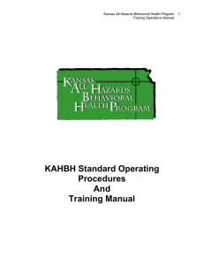 KAHBH Standard Operating Procedures And