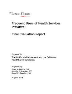 Frequent Users of Health Services Initiative: Final Evaluation Report