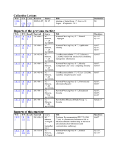 Collective Letters Reports of the previous meeting