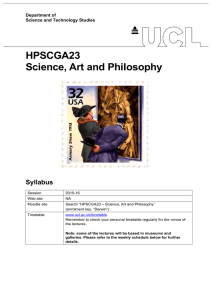 HPSCGA23 Science, Art and Philosophy Syllabus Department of