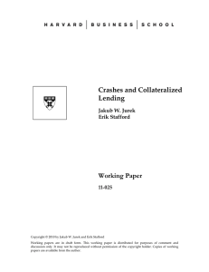 Crashes and Collateralized Lending Working Paper