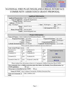 NATIONAL FIRE PLAN WILDLAND-URBAN INTERFACE COMMUNITY ASSISTANCE GRANT PROPOSAL  1