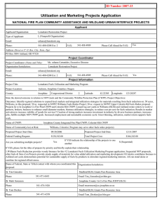 Utilization and Marketing Projects Application ID Number 2007-23