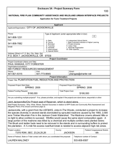 100  Enclosure 3A - Project Summary Form CITY OF JACKSONVILLE