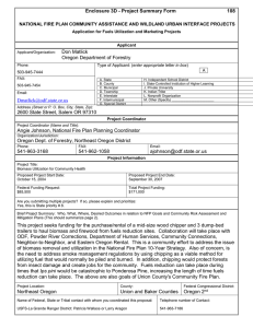 Enclosure 3D - Project Summary Form     ...  Don Matlick Oregon Department of Forestry