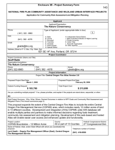 143  Enclosure 3B - Project Summary Form The Nature Conservancy