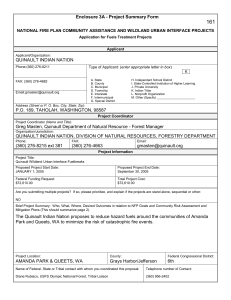 161  Enclosure 3A - Project Summary Form QUINAULT INDIAN NATION