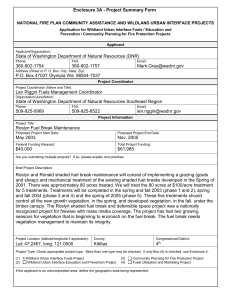 Enclosure 3A - Project Summary Form