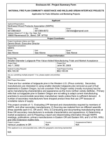 Enclosure 4A - Project Summary Form  Northwest Wood Products Association (NWPA) 541/388-8421
