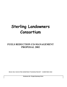 Sterling Landowners Consortium FUELS REDUCTION CO-MANAGEMENT