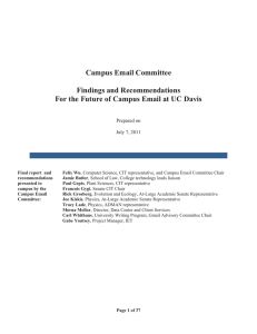 Campus Email Committee Findings and Recommendations Prepared on