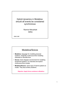 Modelica/Scicos Hybrid dynamics in Modelica: should all events be considered synchronous
