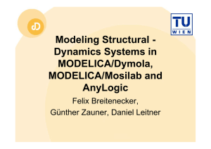 Modeling Structural - Dynamics Systems in MODELICA/Dymola, MODELICA/Mosilab and