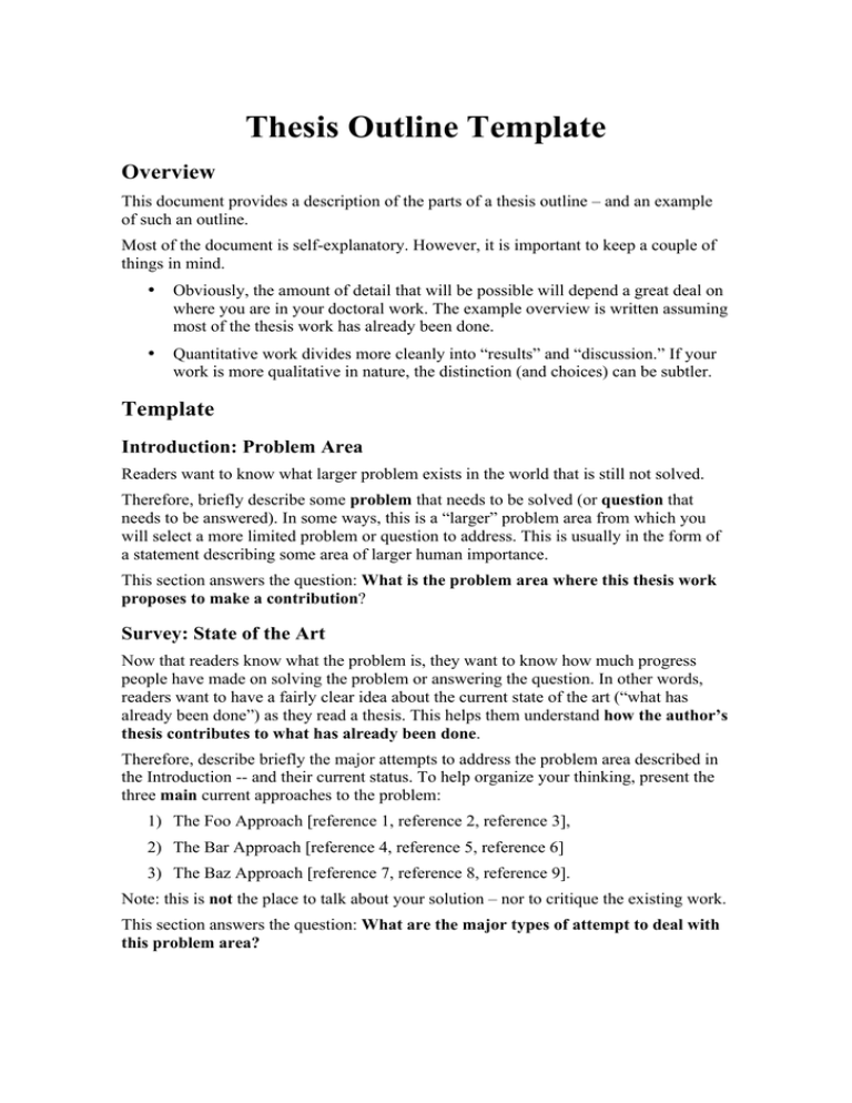 thesis brief template