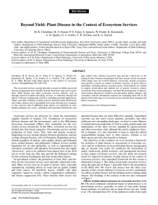 Beyond Yield: Plant Disease in the Context of Ecosystem Services