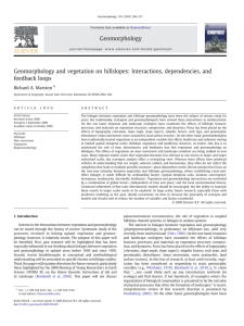 Geomorphology and vegetation on hillslopes: Interactions, dependencies, and feedback loops ⁎