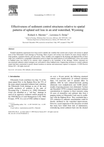 Effectiveness of sediment control structures relative to spatial