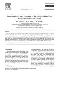 Geoecology and mass movement in the Manaslu-Ganesh and Langtang-Jugal Himals, Nepal