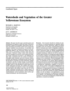 Watersheds  and Vegetation of the  Greater Yellowstone Ecosystem Contributed Papers