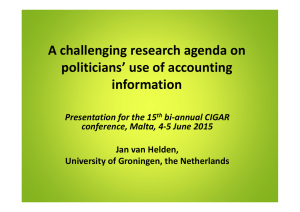 A challenging research agenda on politicians’ use of accounting information