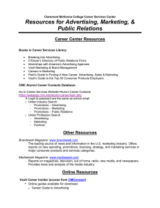 Resources for Advertising, Marketing, &amp; Public Relations Career Center Resources