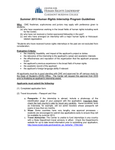Summer 2013 Human Rights Internship Program Guidelines