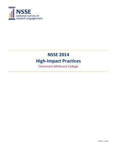 NSSE 2014 High-Impact Practices Claremont McKenna College IPEDS: 112260
