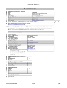 Common Data Set 2014-2015 Name: Colleen Wynn Title: