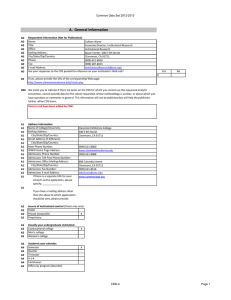 Common Data Set 2012-2013 Name: Colleen Wynn Title: