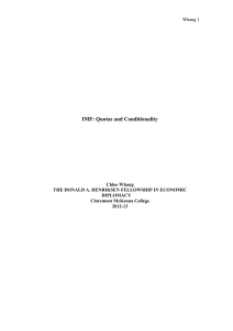 IMF: Quotas and Conditionality Whang 1 Chloe Whang