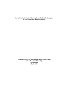 Energy Security in Brazil: A Driving Factor for Brazil's Emergence