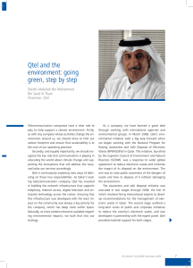 Qtel and the environment: going green, step by step Sheikh Abdullah Bin Mohammed