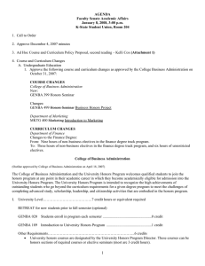 AGENDA Faculty Senate Academic Affairs January 8, 2008, 3:00 p.m.