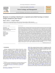 Response of antelope bitterbrush to repeated prescribed burning in Central