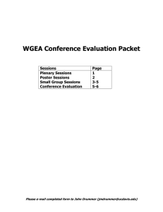 WGEA Conference Evaluation Packet Sessions Page